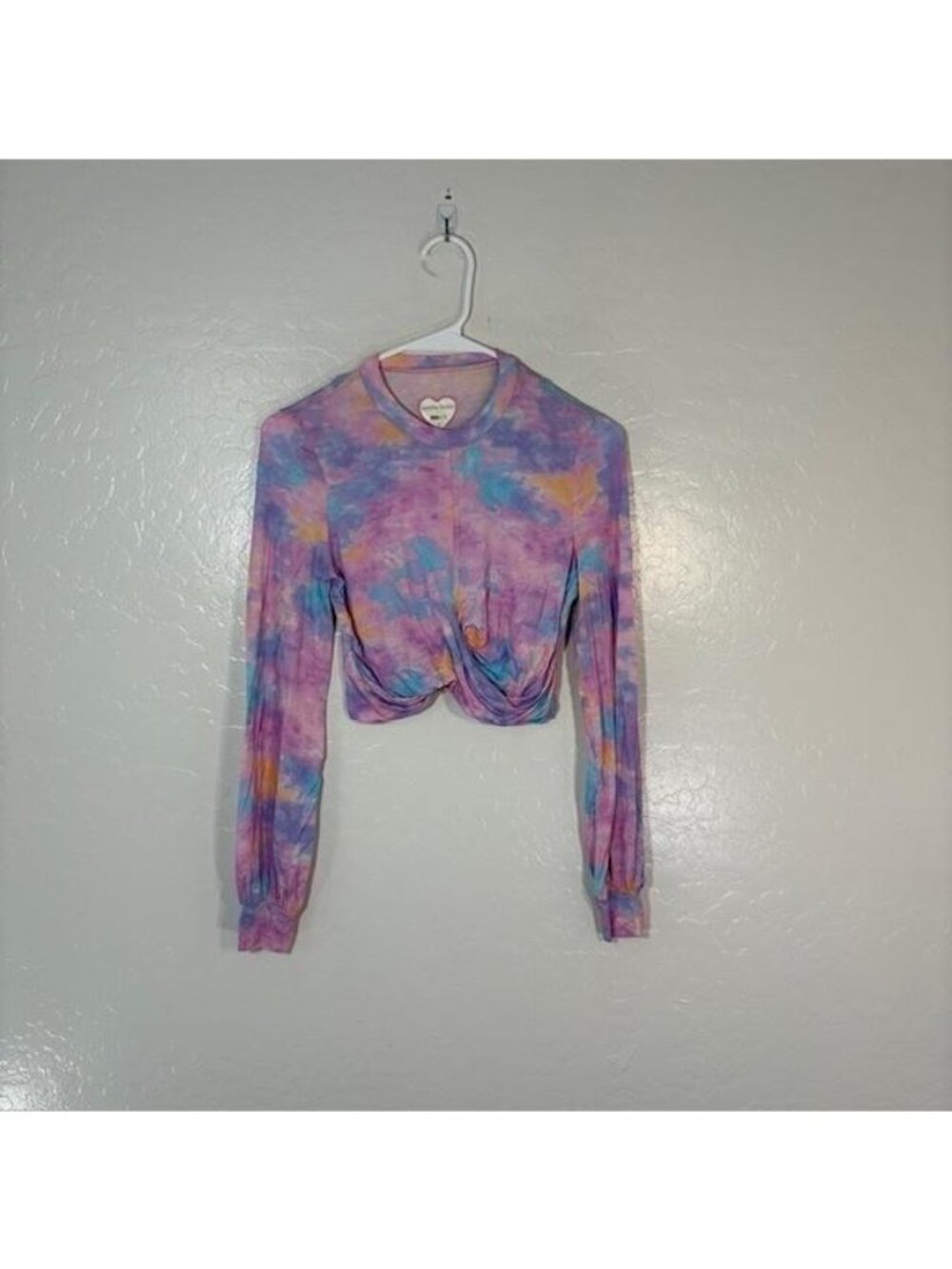 LoveShackFancy x Beach Riot Shirt Womens Small Tie Dye Cropped Long Sleeve